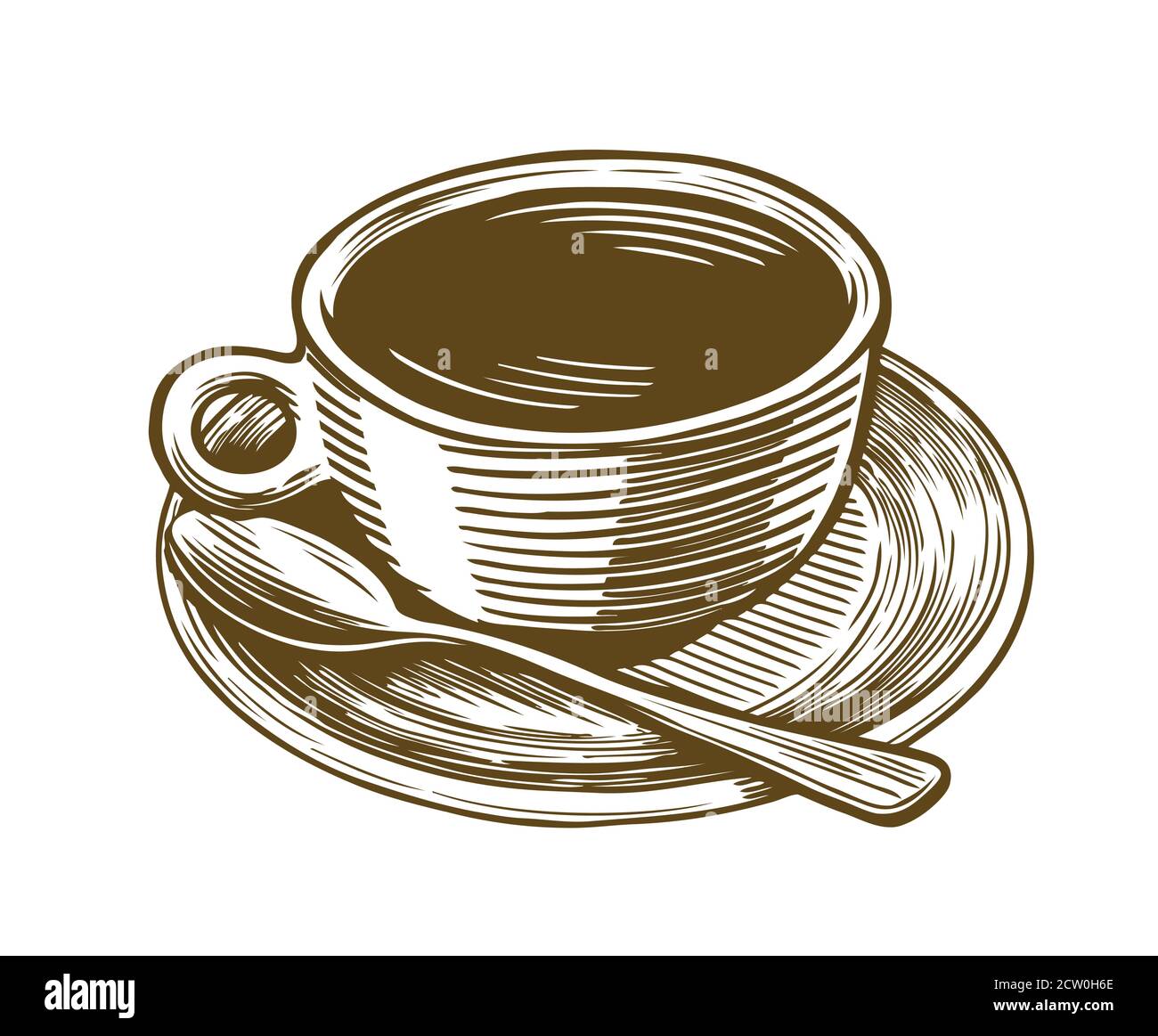 Coffee cup sketch. Drink vintage vector illustration Stock Vector