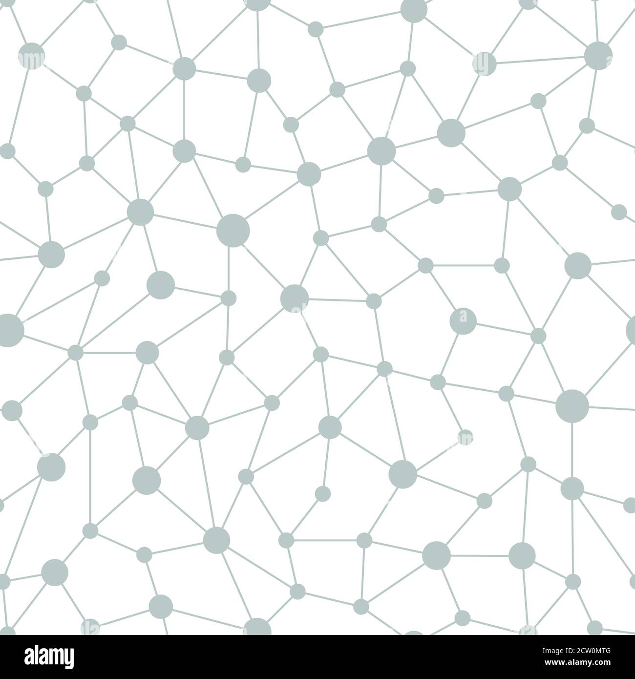 Neural network seamless pattern. Neural network of nodes and connections. Vector Stock Vector