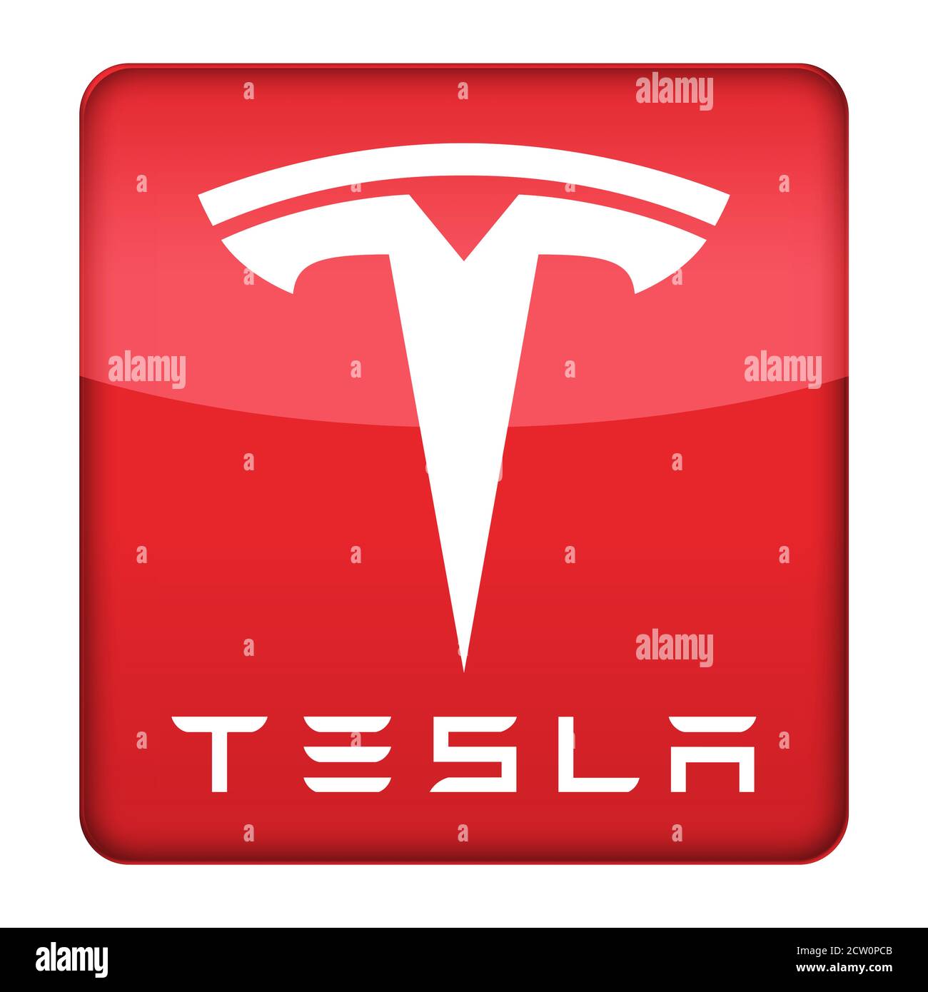 Tesla logo icon Stock Photo