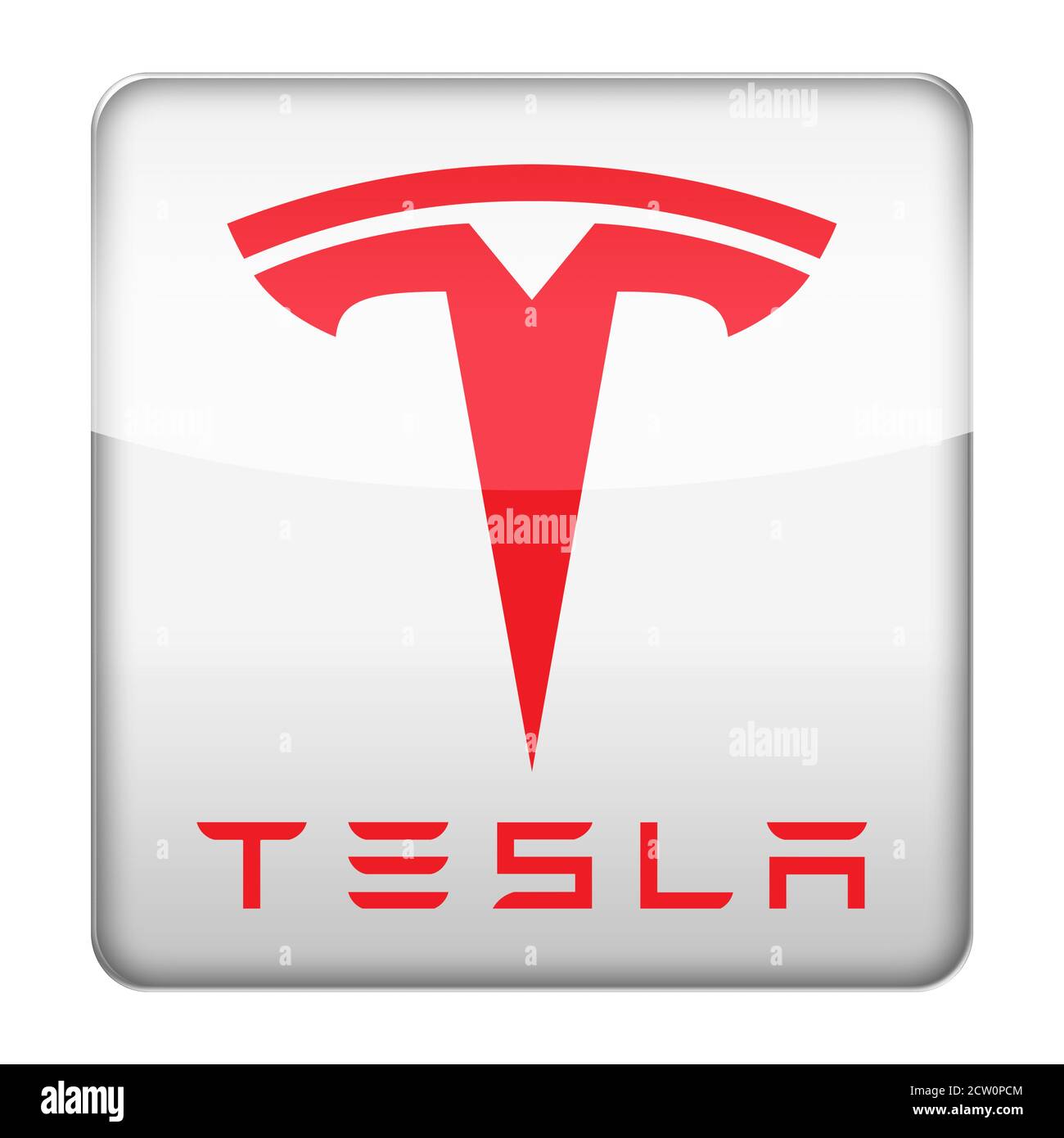 Tesla logo icon Stock Photo