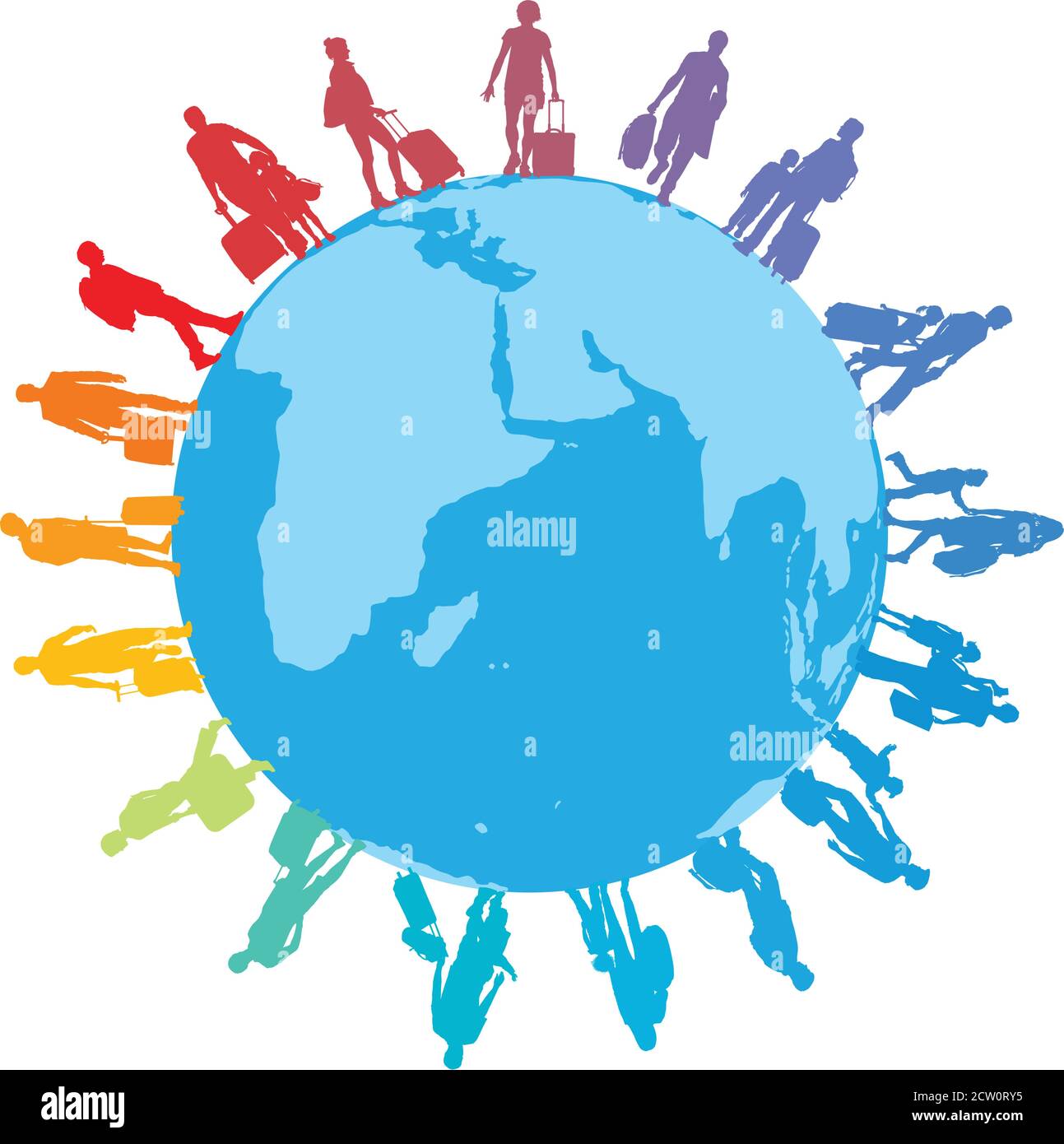 Earth and Travelers, Migrants, Refugees Stock Vector Image & Art - Alamy