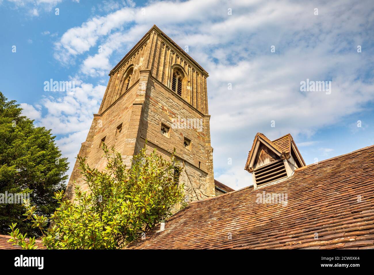 The 12th-century Little Malvern Priory in the Malvern Hills, Worcestershire, England Stock Photo