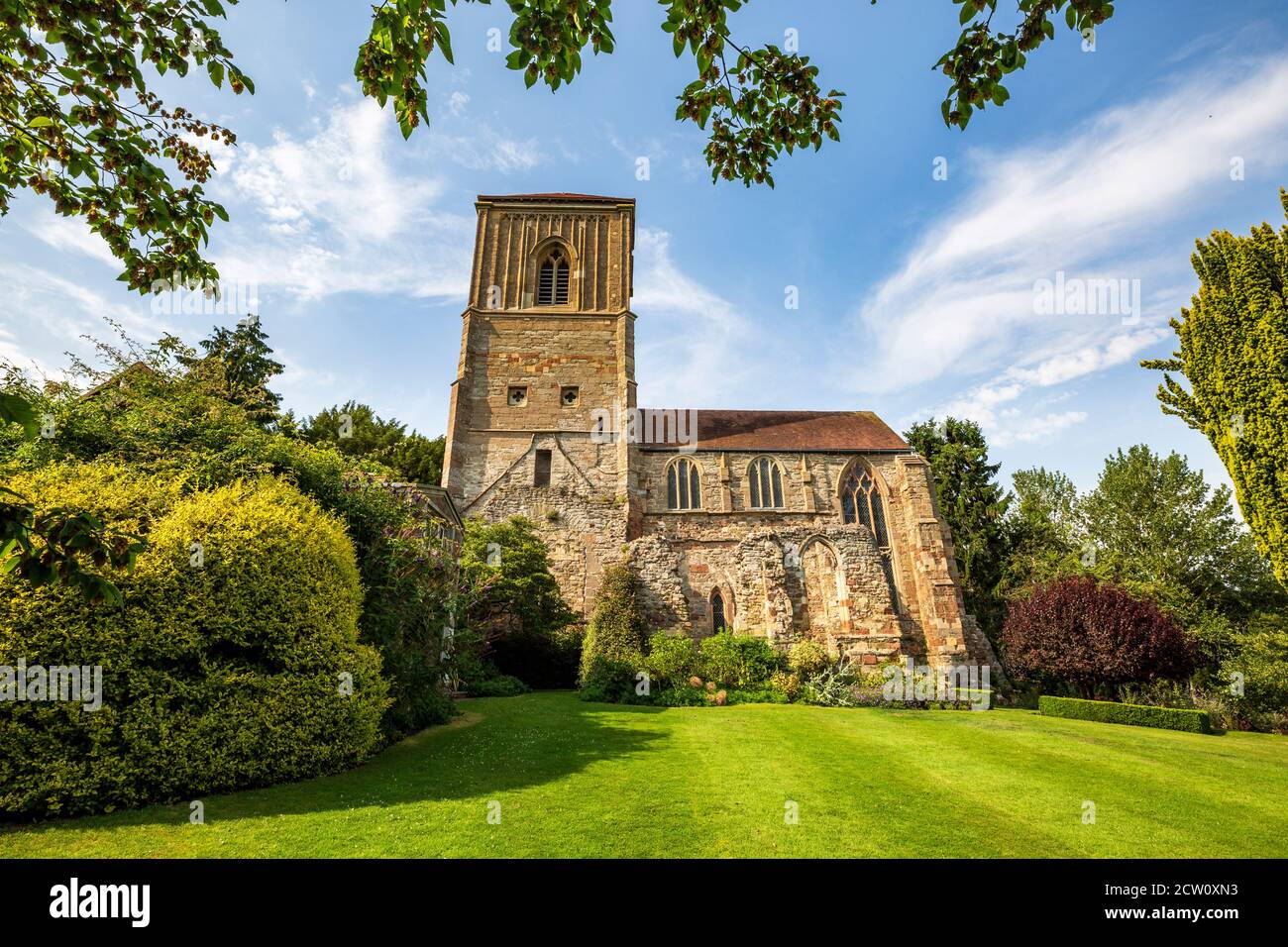 The 12th-century Little Malvern Priory in the Malvern Hills, Worcestershire, England Stock Photo