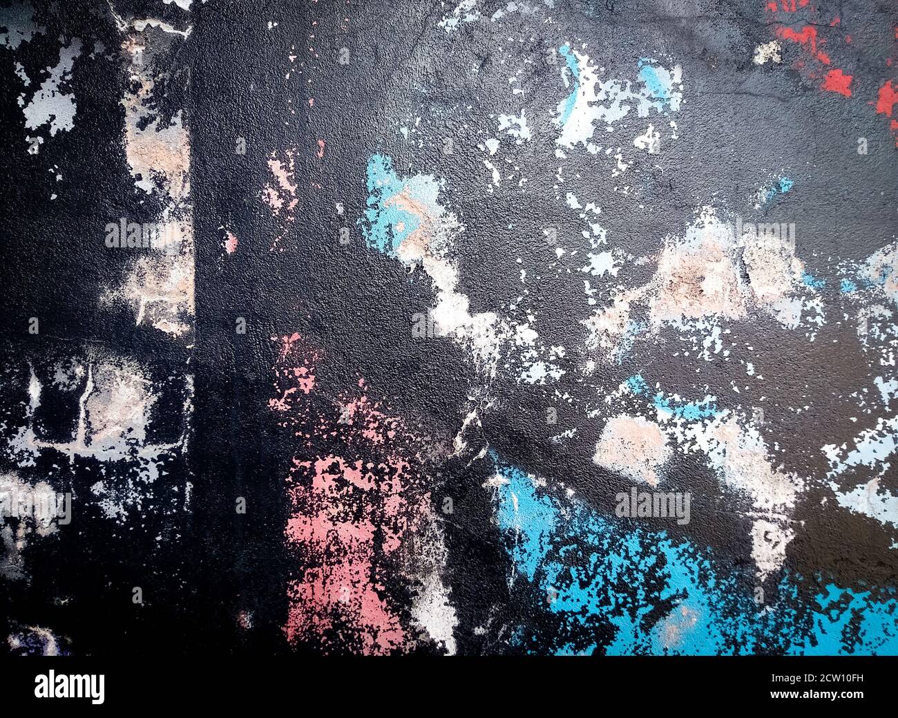 Aged old dirty concrete cracked wall texture or background Stock Photo