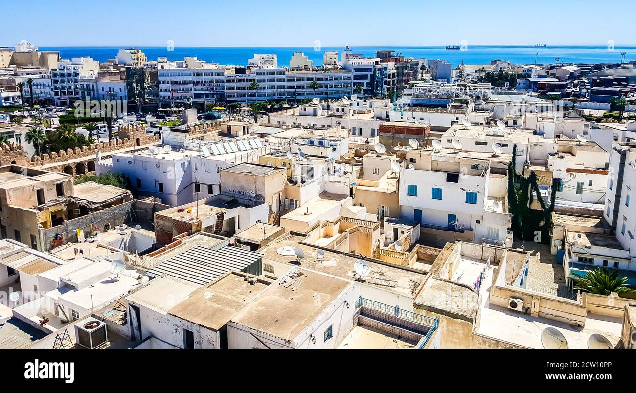 Panoramic view of Sousse, Tunisia Stock Photo