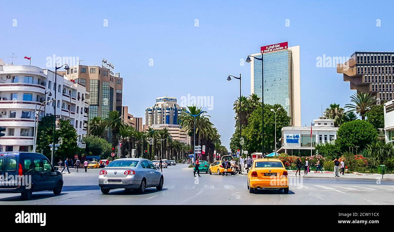 Tunis, Tunisia, City street. Stock Photo