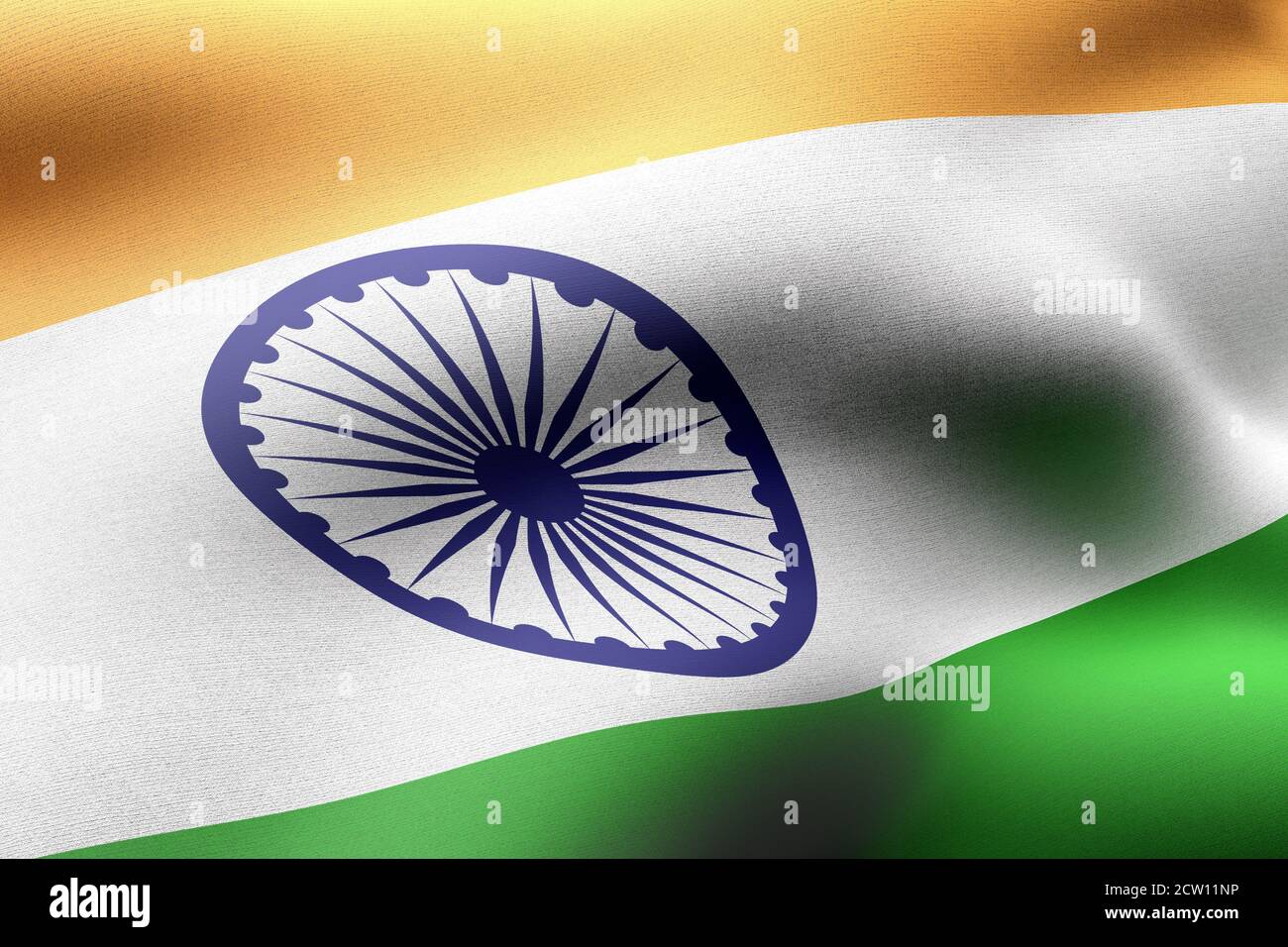 3d rendering of a detail of a silked India flag Stock Photo - Alamy