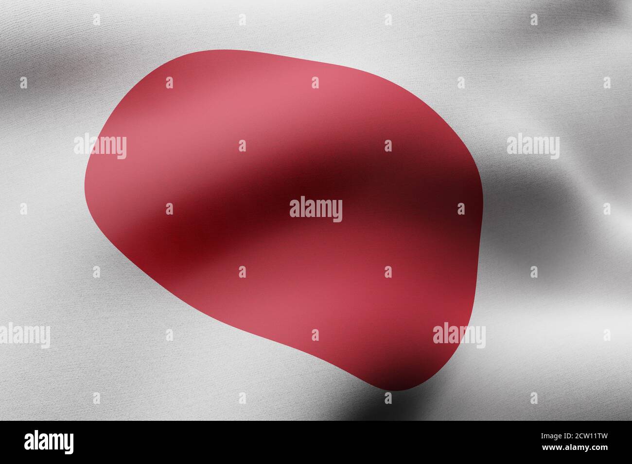 3d rendering of a detail of a silked Japan flag Stock Photo - Alamy