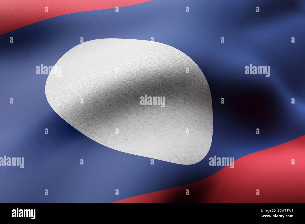 3d rendering of a detail of a silked Laos flag Stock Photo - Alamy