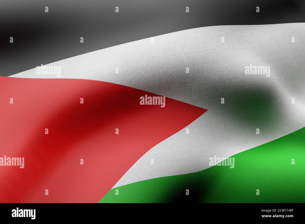 3d rendering of a detail of a silked Palestine flag Stock Photo - Alamy