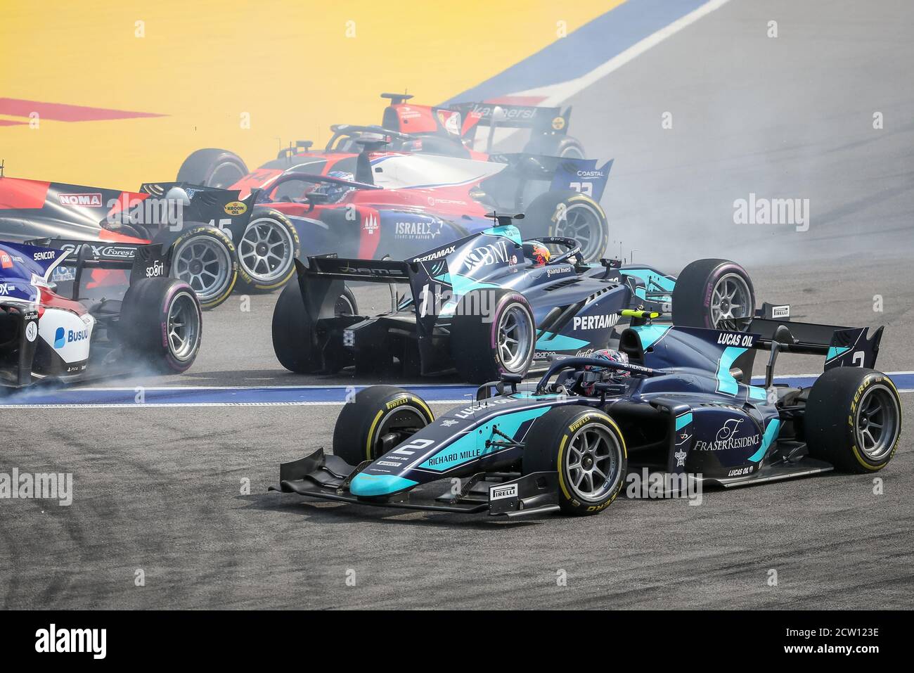Sochi Russia 26th Sep Dams F2 Team Driver Dan Ticktum Front Competes In The First Race At The Formula Two Russian Grand Prix At The Sochi Autodrom Racing Circuit Credit Sochi Russia 26th Sep Dams F2 Team Driver Dan Ticktum Front Competes In The First Race At The Formula Two Russian Grand Prix At The Sochi Autodrom Racing Circuit Credit