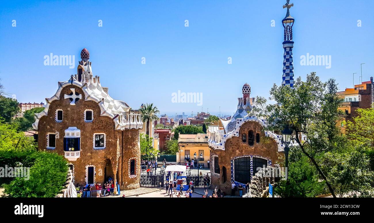 Park Guell in Barcelona, Spain. Stock Photo