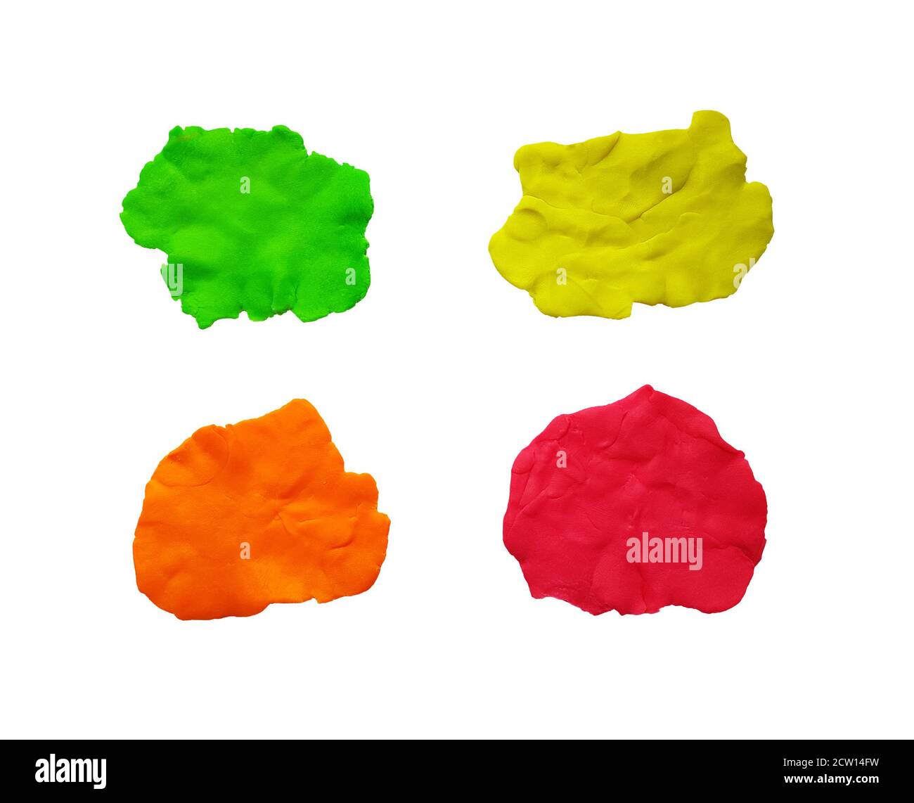 Plasticine speech bubble set collection isolated on white background Stock Photo