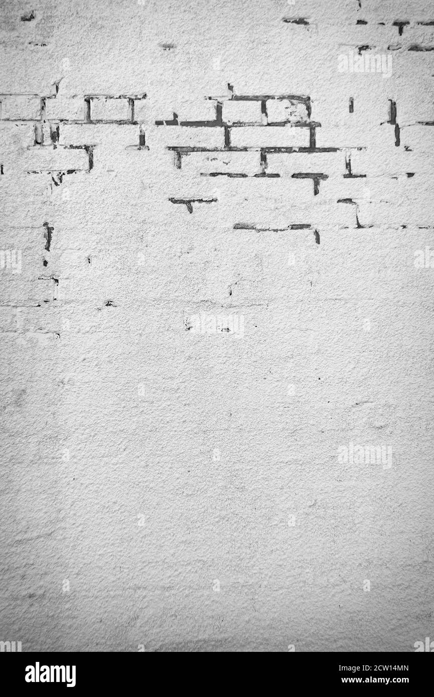 White industrial brick and concrete wall for texture or background Stock Photo