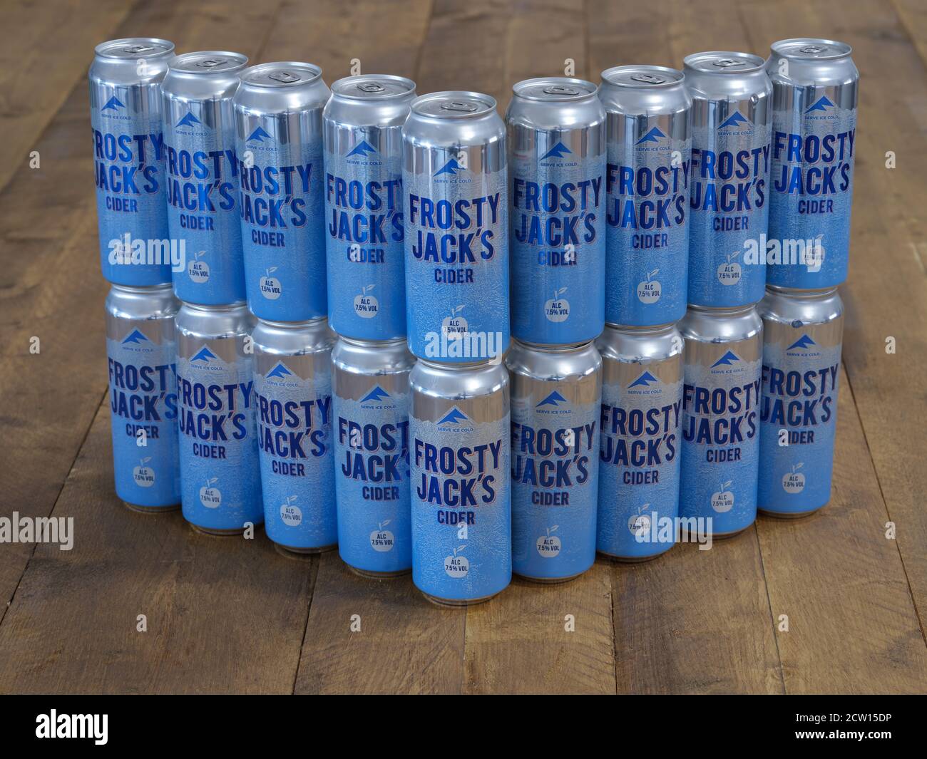 Tins of Frosty Jack's 7.5 Volume Cider Stock Photo Alamy