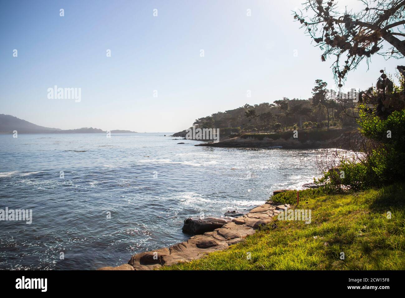 Point Joe, Del Monte Forest, California, 2020 : Golf course views of seaside links of the Monterey Peninsula Country Club located on the 17 Mile Drive Stock Photo