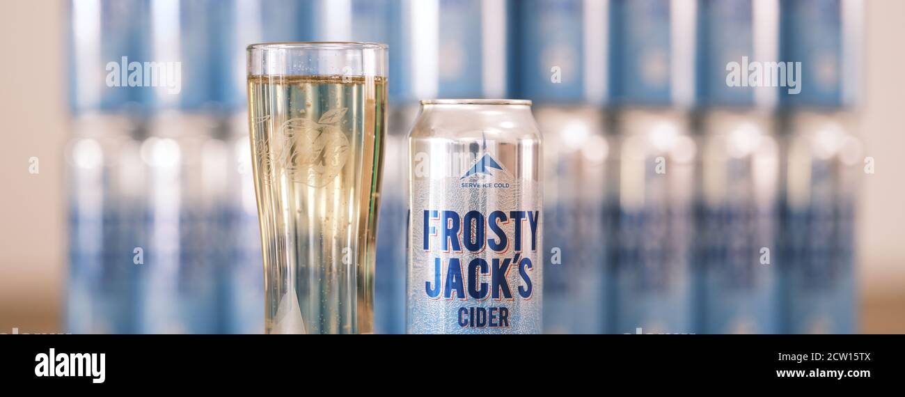 Tins of Frosty Jack's 7.5 Volume Cider Stock Photo Alamy