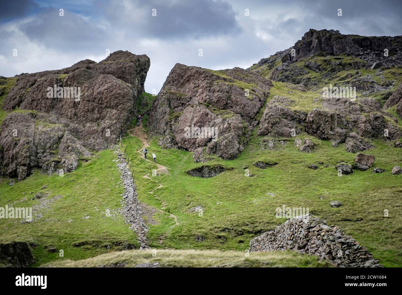 Moel yr Ogof, "Hill of the Cave" in the Moel Hebog range, Snowdonia, North Wales. The cave was a hiding place of Owain Glyndwr. Stock Photo