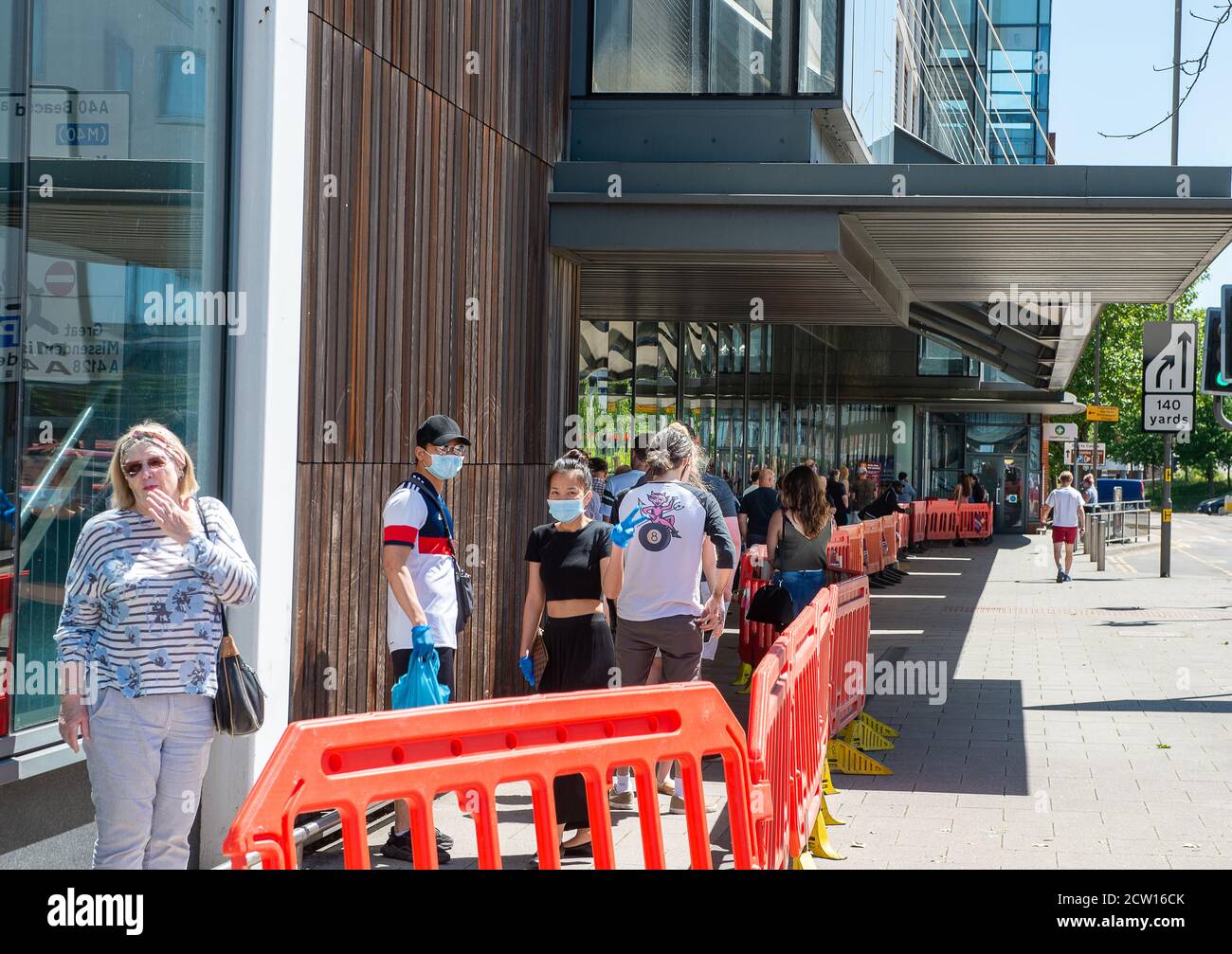 Uk Queue Supermarket uk queue woman hi-res stock photography and images - Alamy