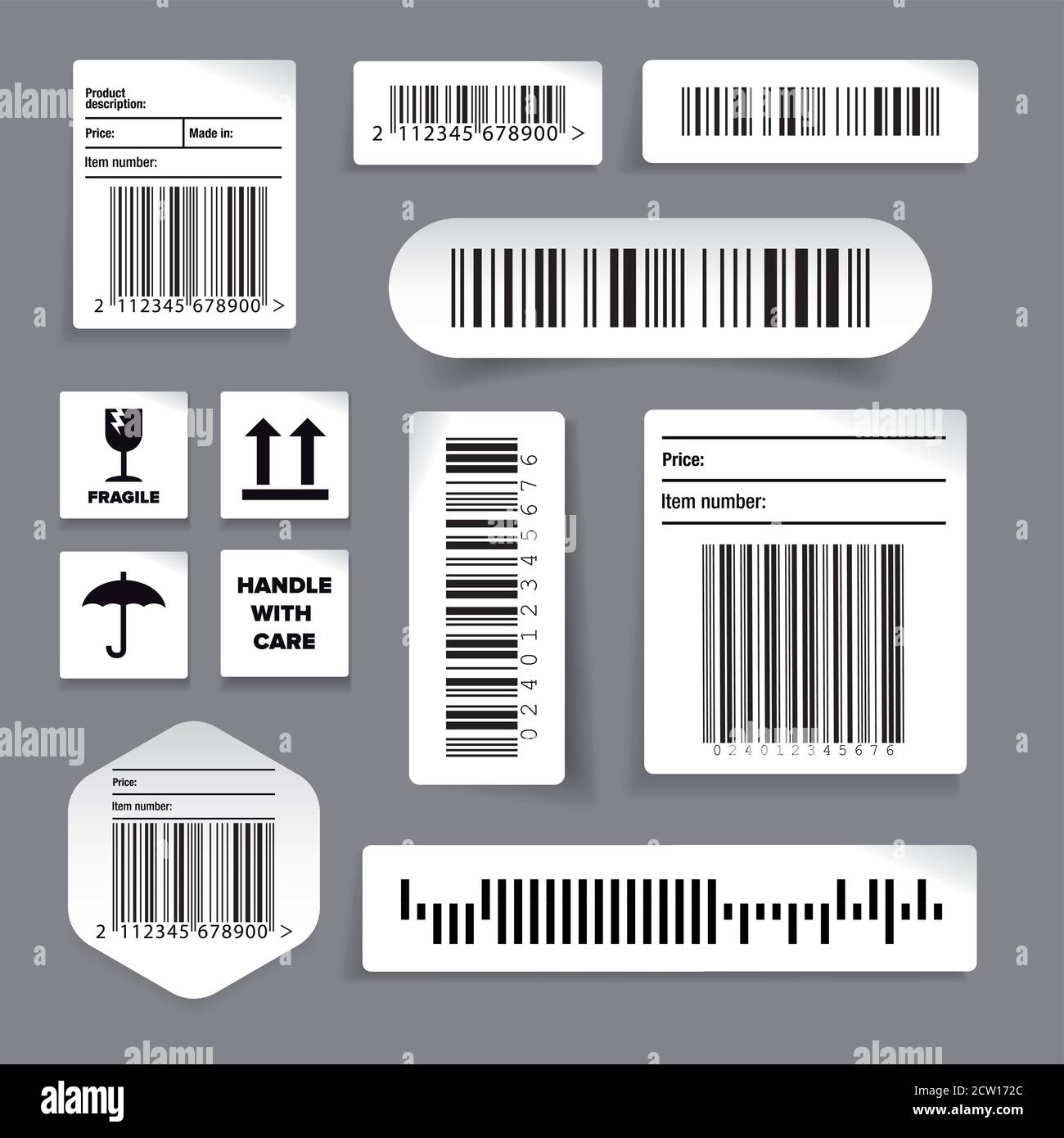 Barcode label vector set stickers Stock Vector