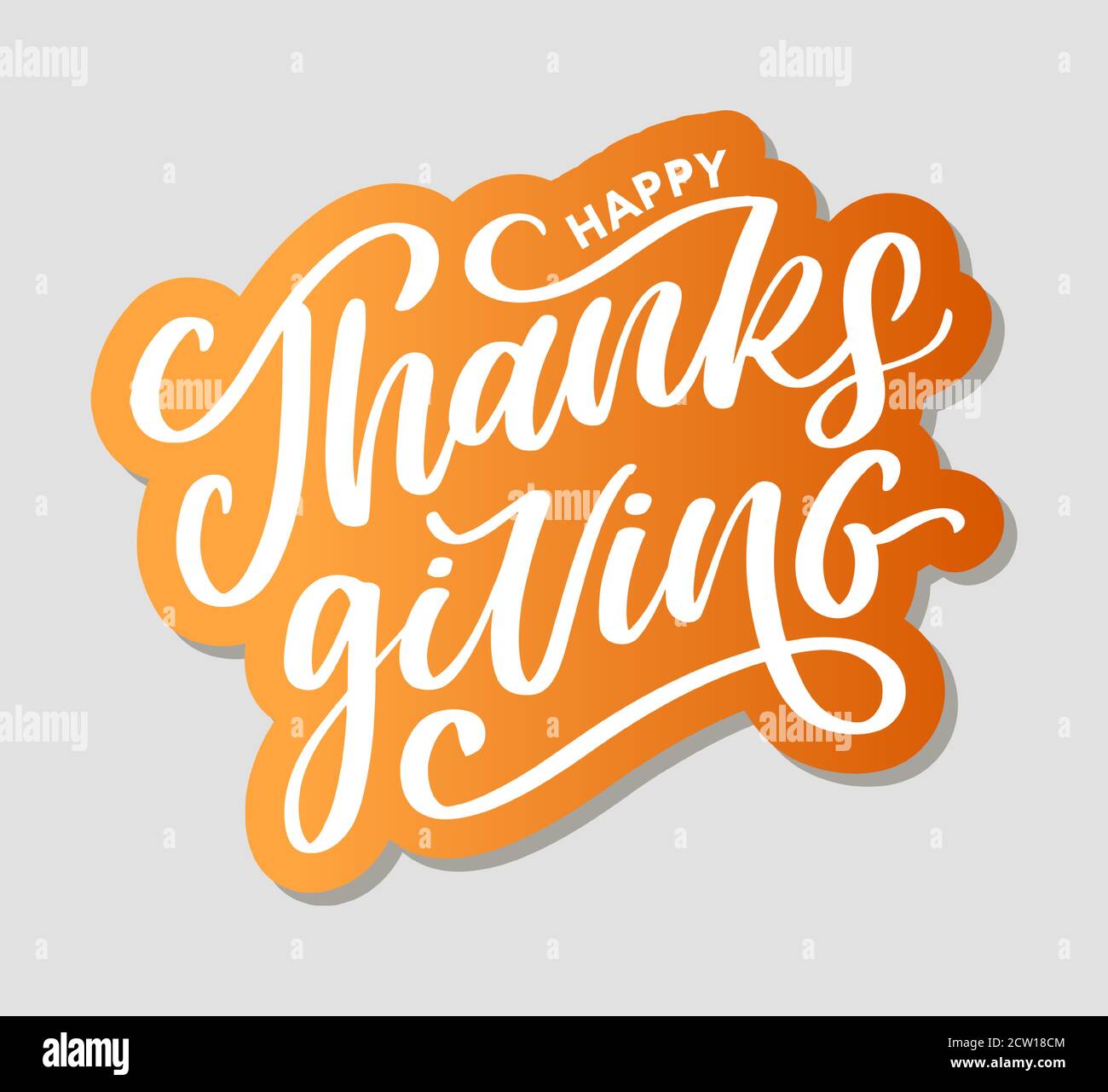 happy thanksgiving lettering calligraphy text brush vector Stock Vector ...