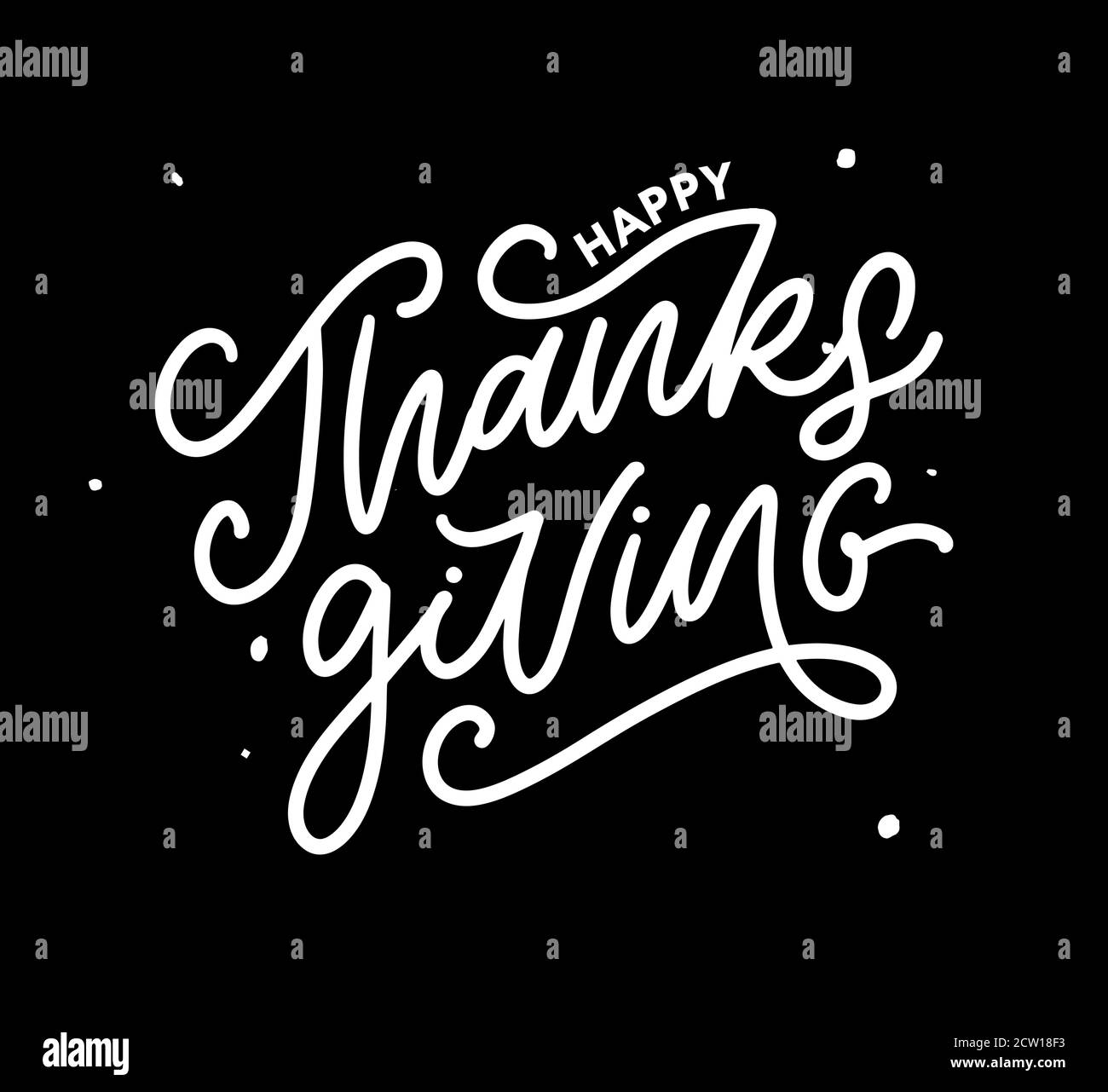 happy thanksgiving lettering calligraphy text brush vector Stock Vector ...