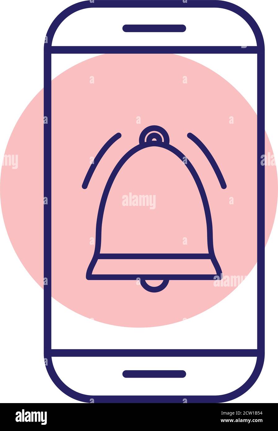 bell in smartphone line style icon vector design Stock Vector Image ...