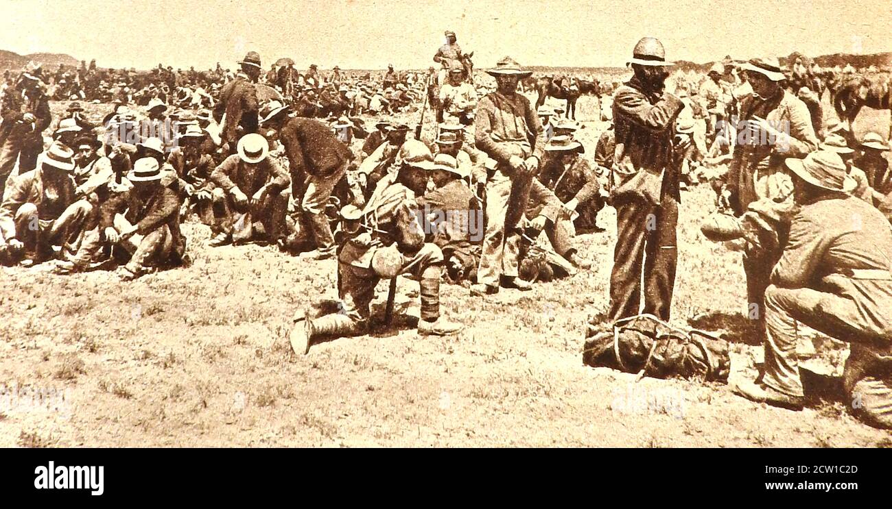 1900 Boer War prisoners - The Second Boer War ( 1899 –  1902) was fought between the British Empire, the South African Republic (Republic of Transvaal) and the Orange Free State, over the Empire's influence in South Africa and the areas diamond mining interests Stock Photo