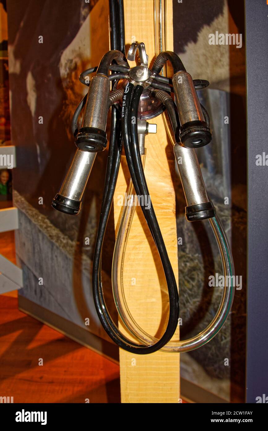 mechanical milking machine, dairy exhibit, farm equipment, Turkey Hill