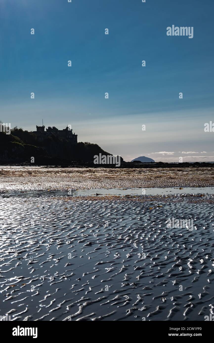 Maybole, Scotland, UK. 26th September,, 2020. UK Weather Silhouette of Culzean Castle set on a