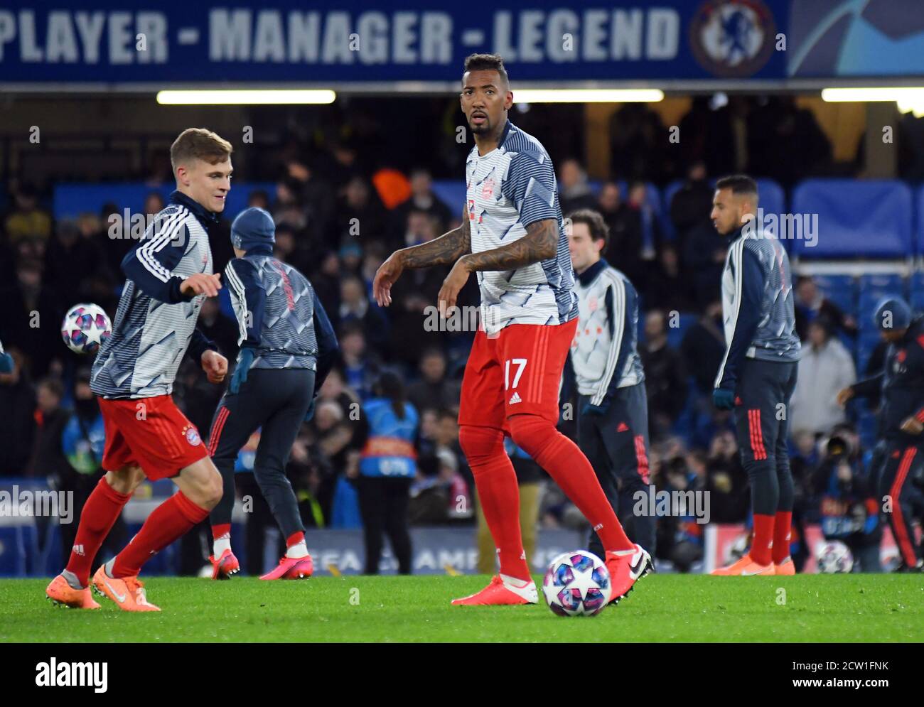 LONDON, ENGLAND - FEBRUARY 26, 2020: Jerome Boateng of Bayern pictured during the 2019/20 UEFA Champions League Round of 16 game between Chelsea FC and Bayern Munich at Stamford Bridge. Stock Photo