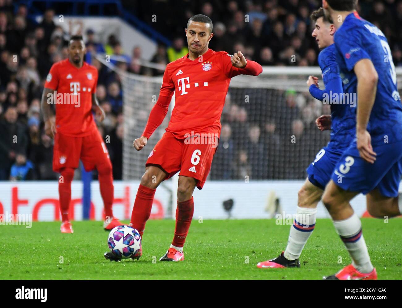 LONDON, ENGLAND - FEBRUARY 26, 2020: Thiago Alcantara do Nascimento of Bayern pictured during the 2019/20 UEFA Champions League Round of 16 game between Chelsea FC and Bayern Munich at Stamford Bridge. Stock Photo