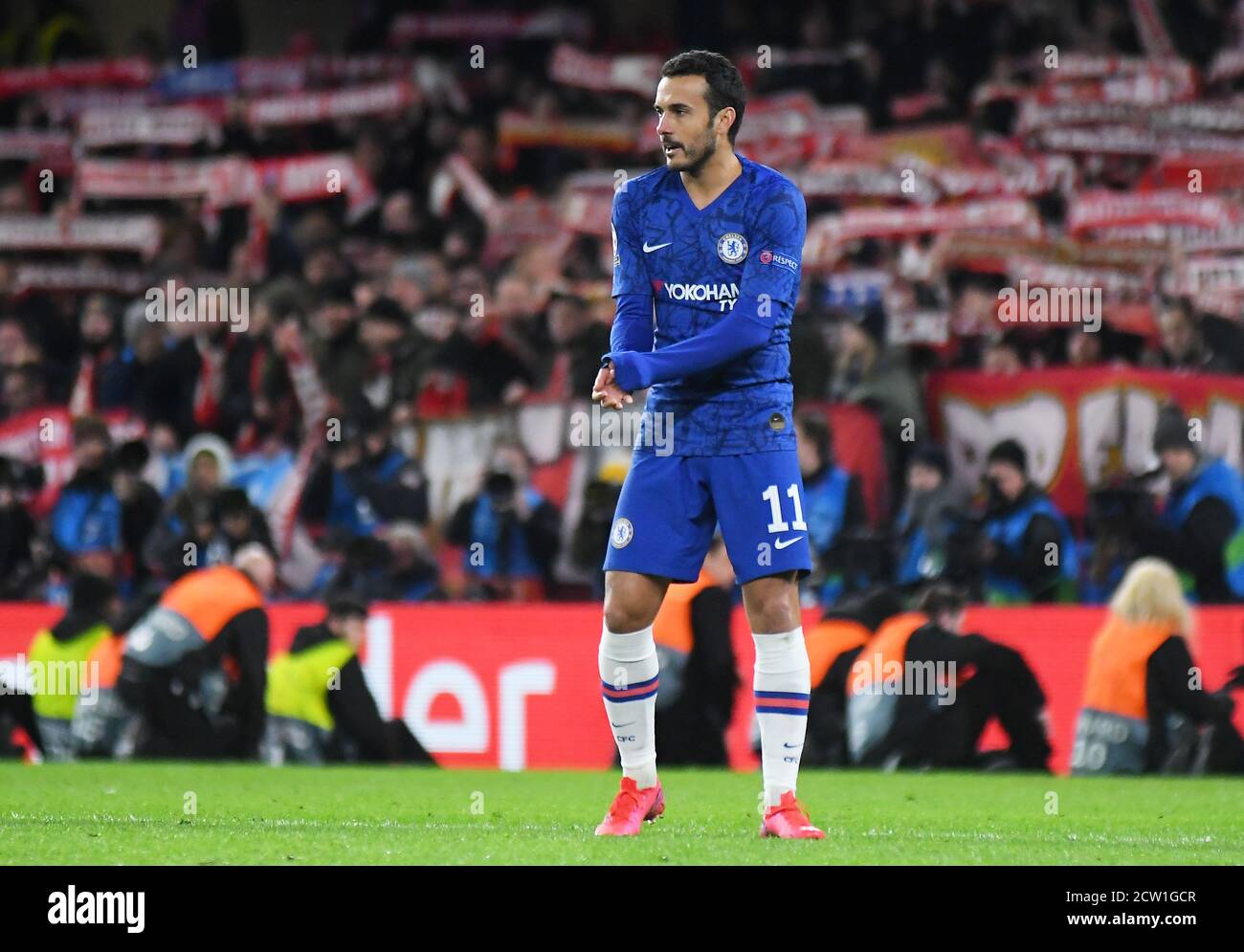 LONDON, ENGLAND - FEBRUARY 26, 2020: Pedro Eliezer Rodriguez Ledesma of Chelsea pictured during the 2019/20 UEFA Champions League Round of 16 game between Chelsea FC and Bayern Munich at Stamford Bridge. Stock Photo