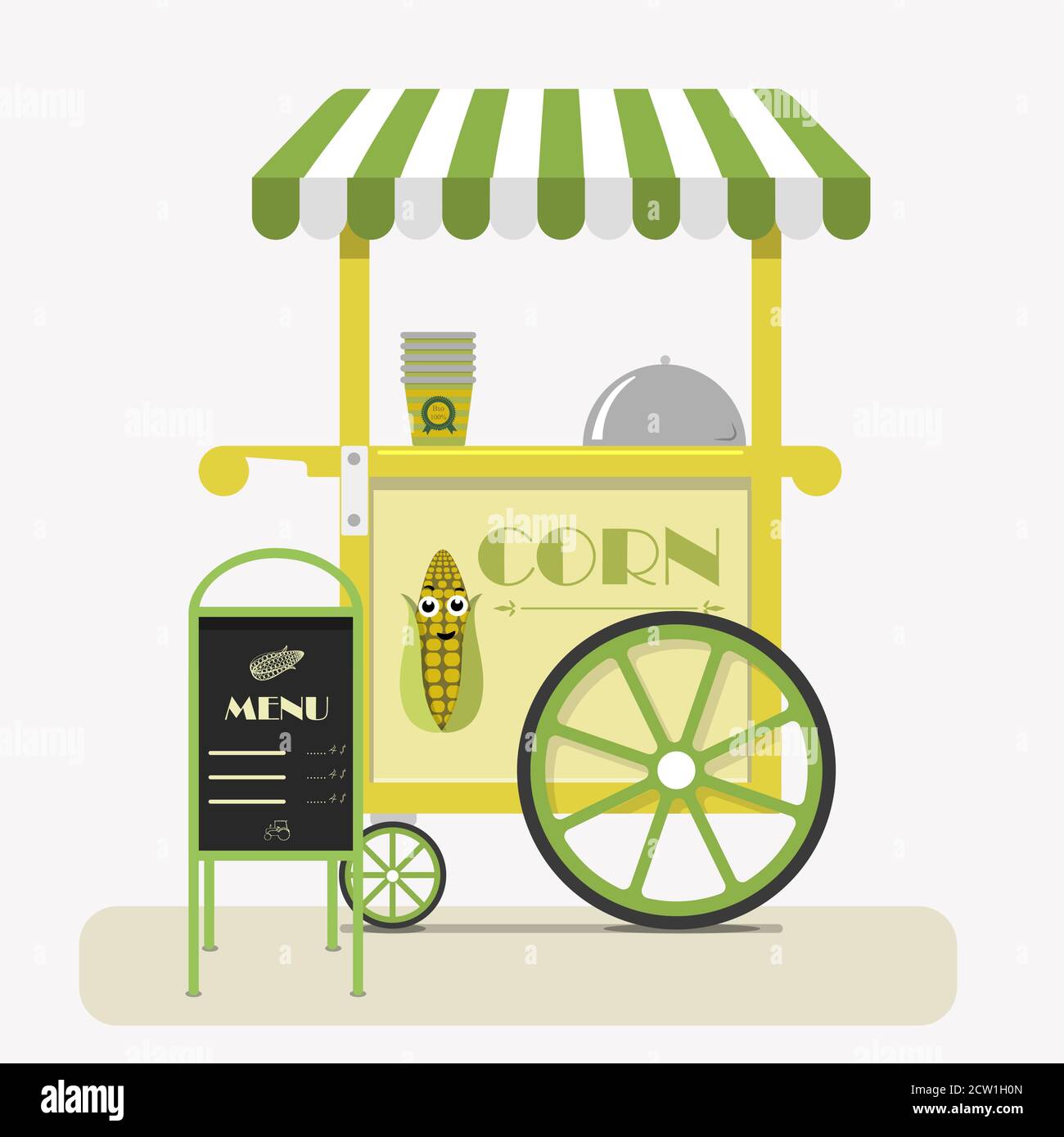 Ice cream cart. Cartoon street food icon Stock Vector Image & Art - Alamy