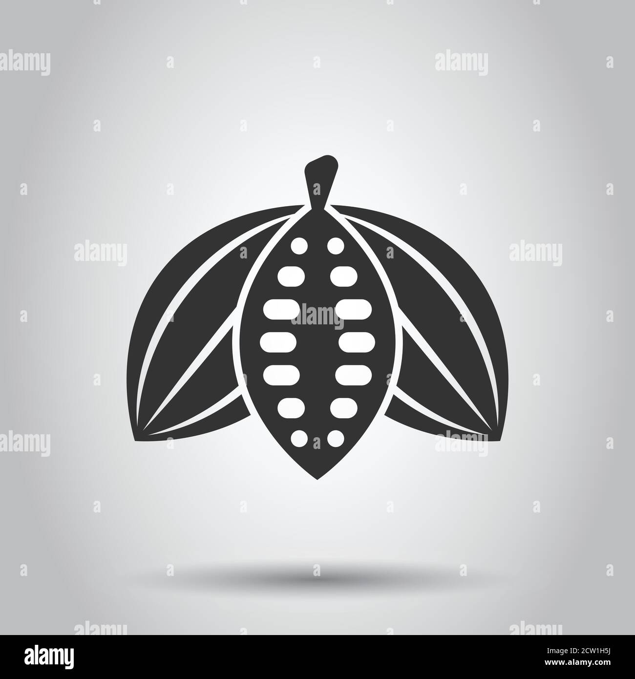 Cocoa bean icon in flat style. Chocolate cream vector illustration on ...