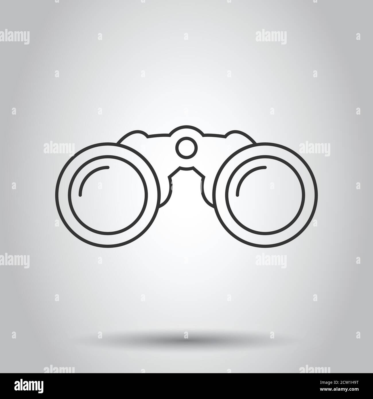 Binocular icon in flat style. Search vector illustration on white