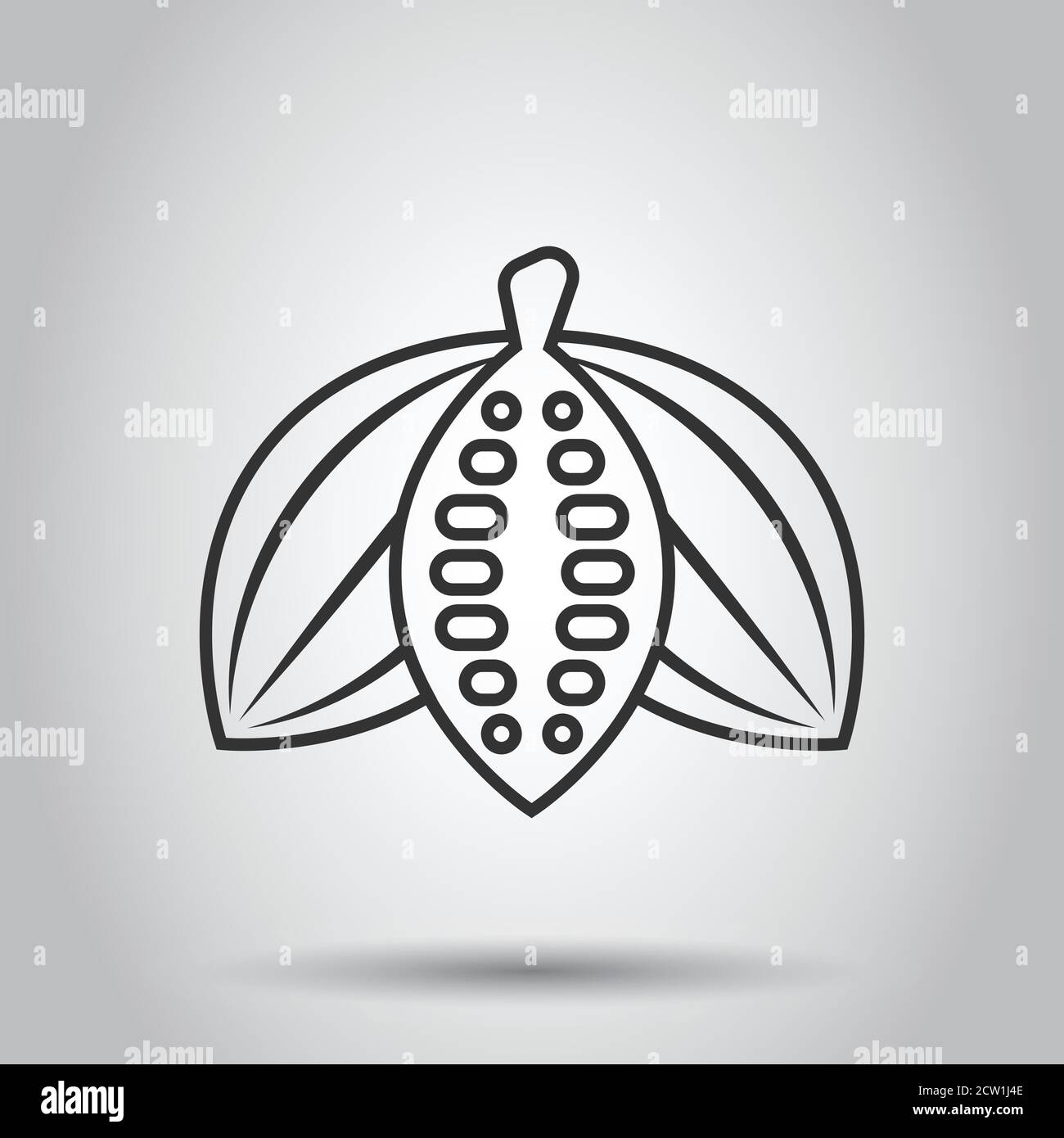 Cocoa bean icon in flat style. Chocolate cream vector illustration on ...