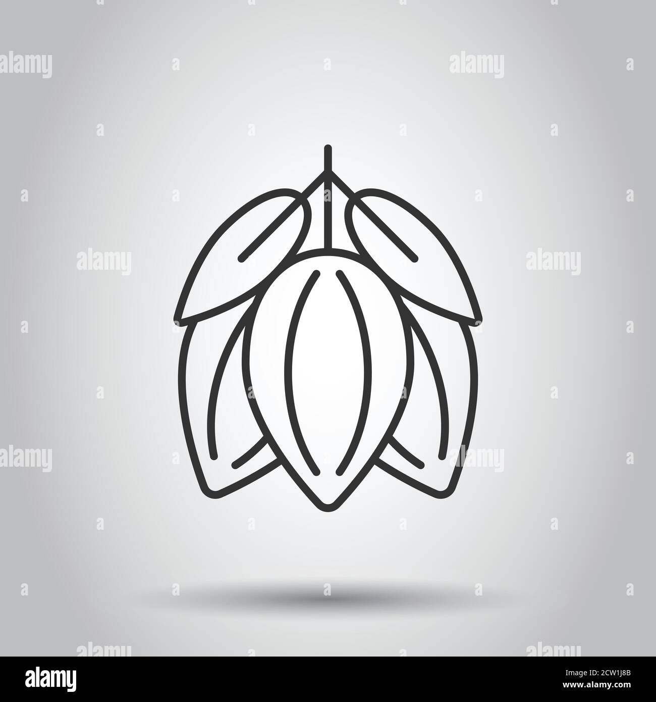 Cocoa bean icon in flat style. Chocolate cream vector illustration on ...