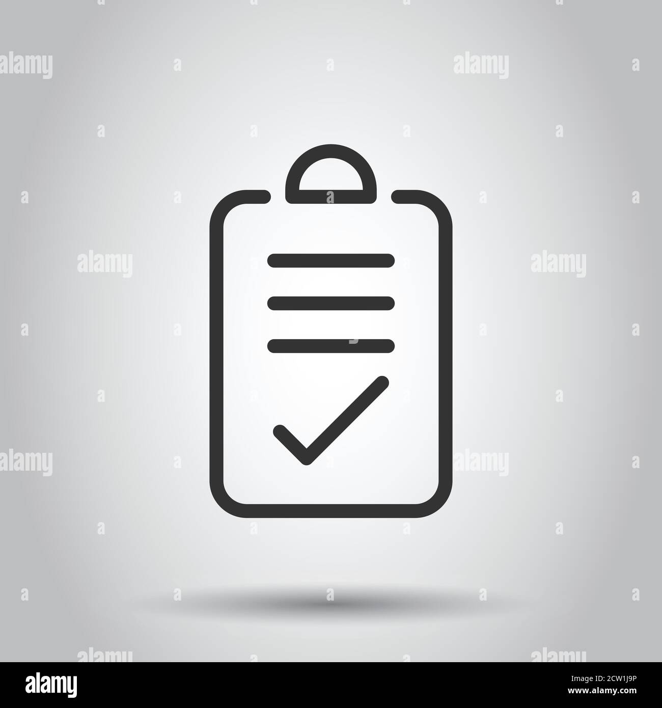Document checkbox icon in flat style. Test vector illustration on white ...