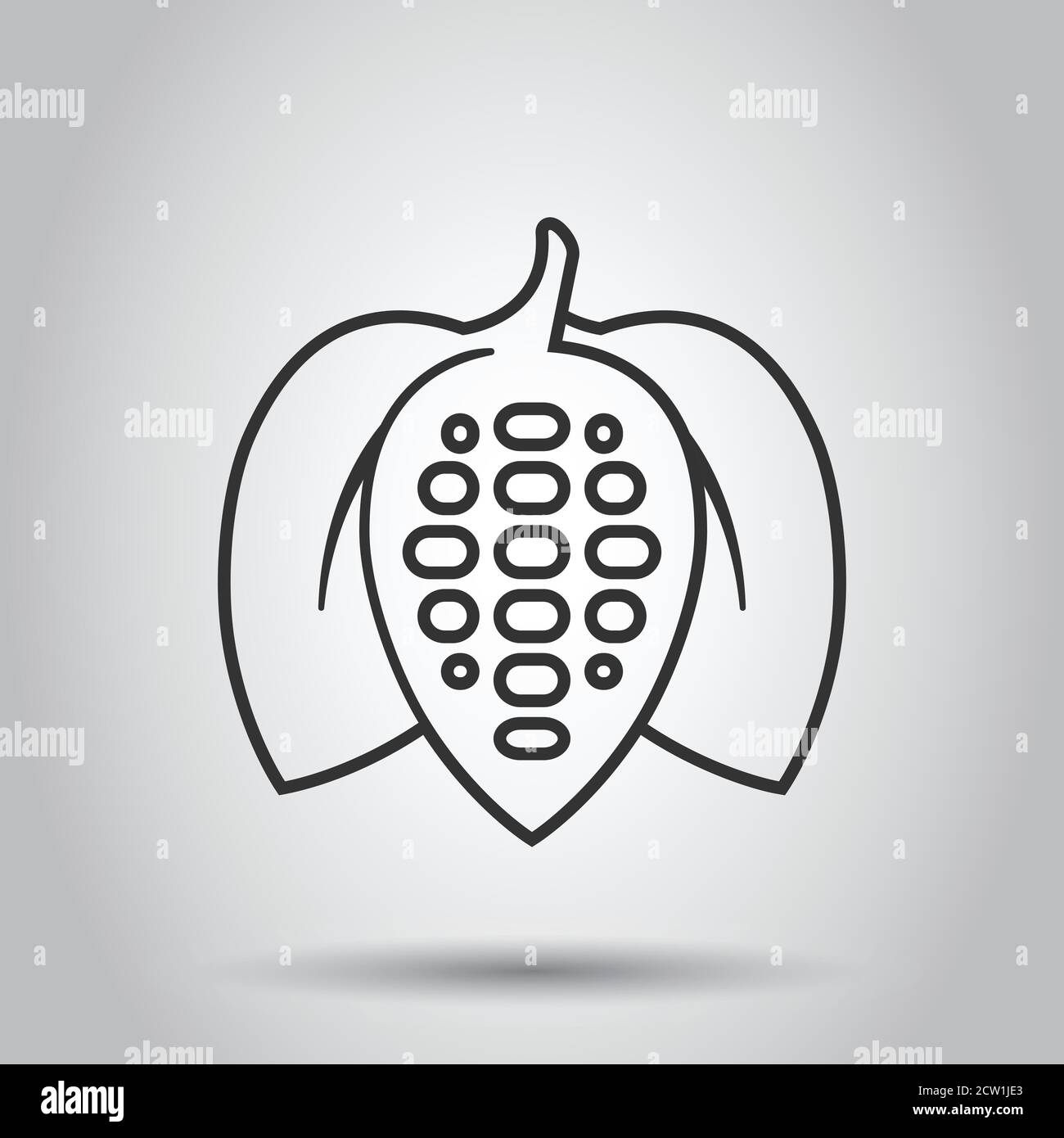 Cocoa bean icon in flat style. Chocolate cream vector illustration on ...