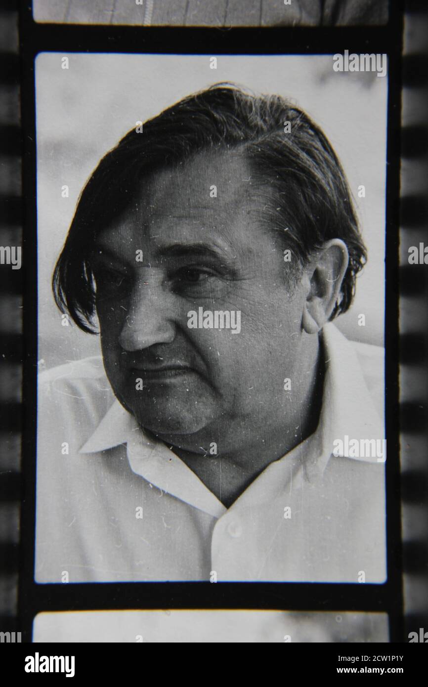 Fine 1970s vintage black and white photography of a portrait head shot ...