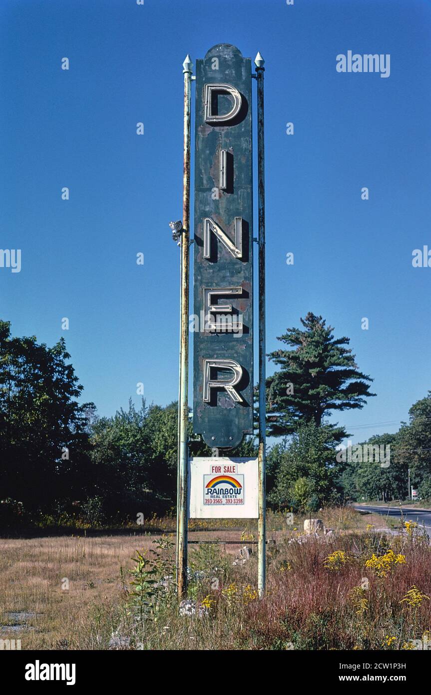 Diner sign, Shrewsbury, Massachusetts, USA, John Margolies Roadside America Photograph Archive, 1984 Stock Photo