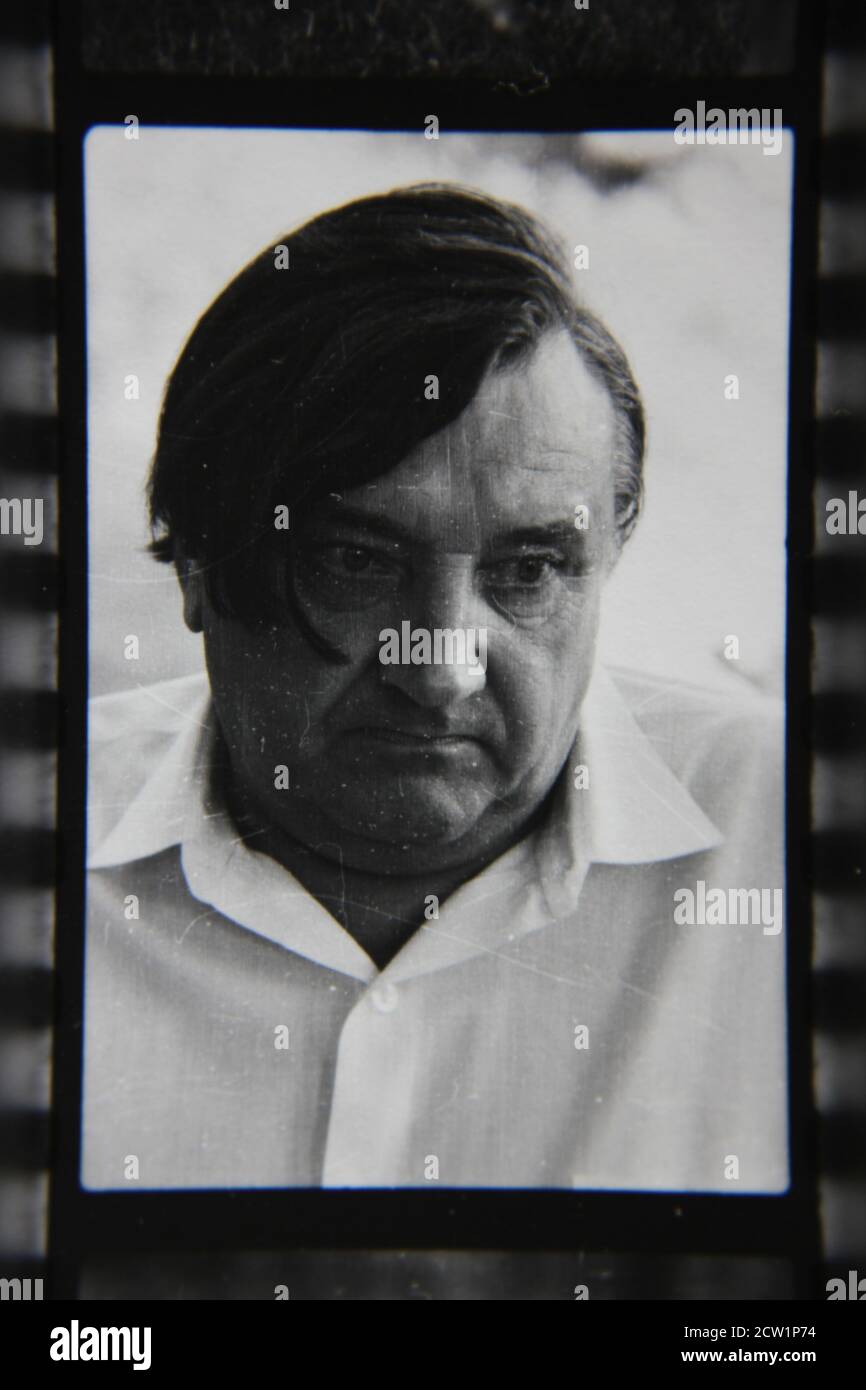 Fine 1970s vintage black and white photography of a portrait head shot ...