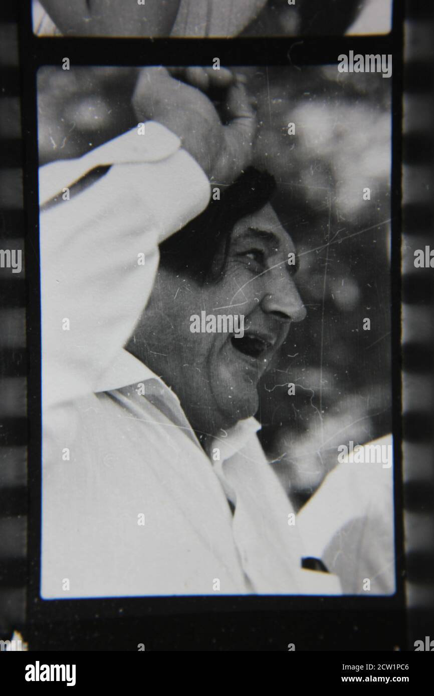 Fine 1970s vintage black and white photography of a portrait head shot ...