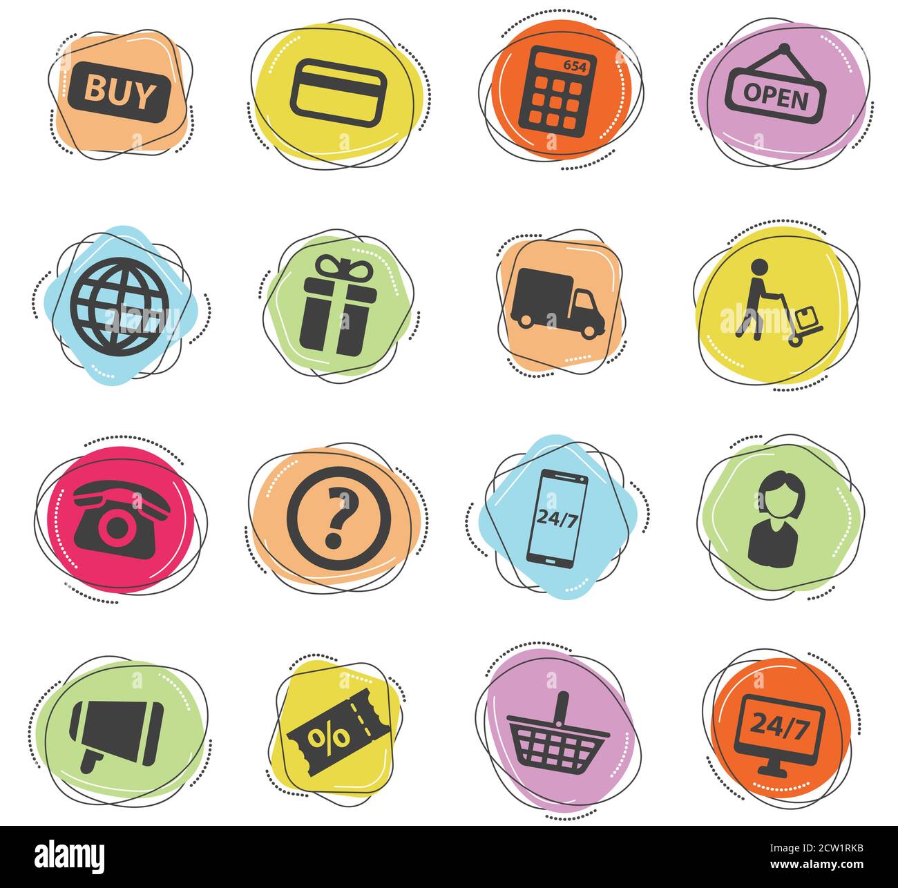 E-commerce simply icons Stock Vector Image & Art - Alamy