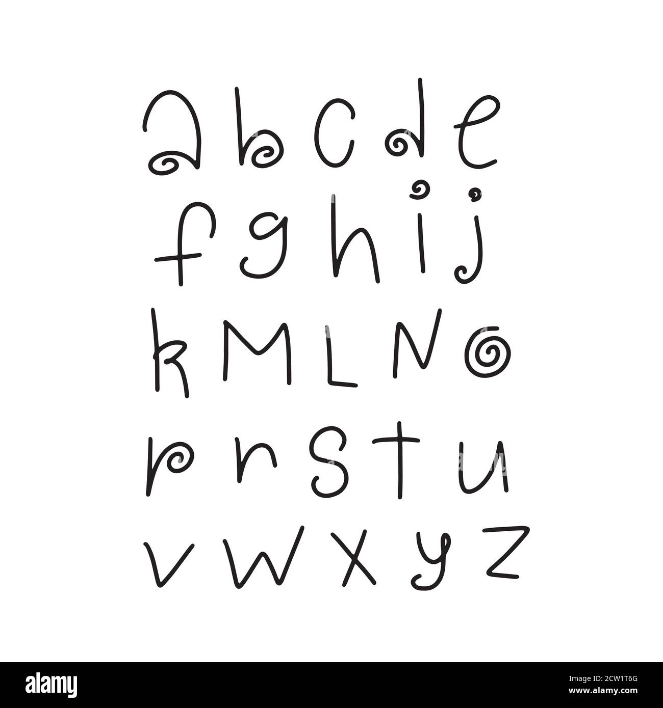 Hand drawn comics style font. Vector simple alphabet Stock Vector Image &  Art - Alamy
