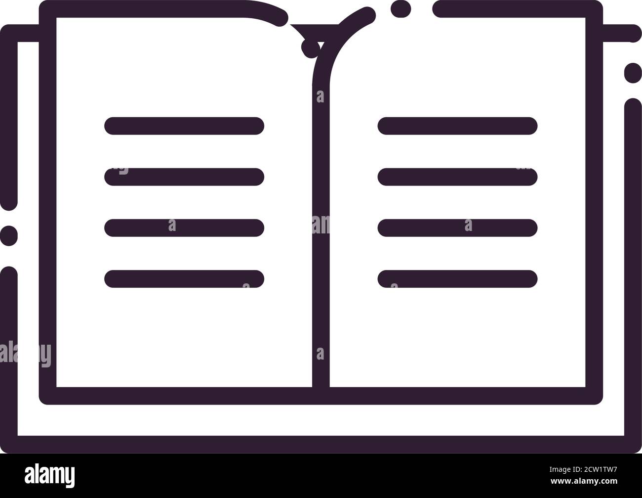 open book line style icon design, Education literature and read theme ...