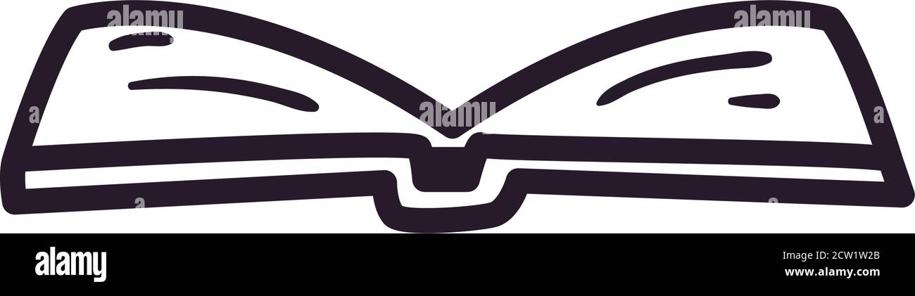 open book line style icon design, Education literature and read theme ...