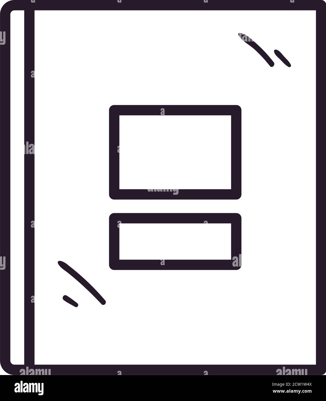 book line style icon design, Education literature and read theme Vector ...