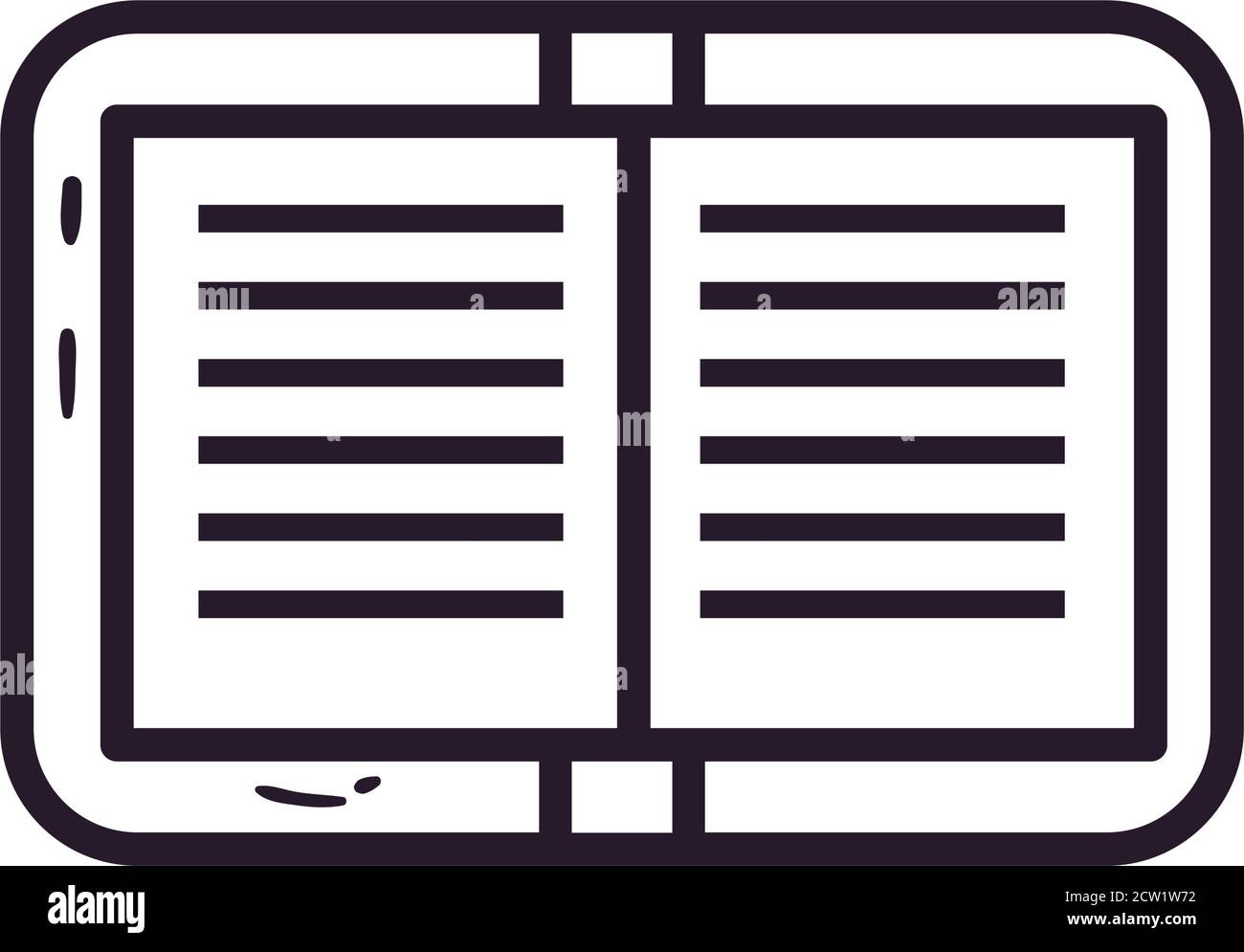 open book line style icon design, Education literature and read theme ...